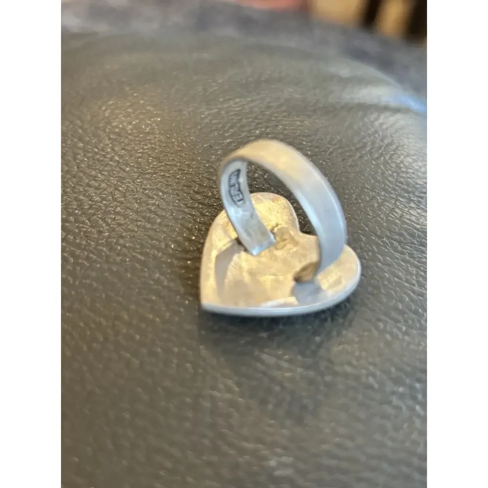 White Horse Turquoise Stones Set In A Sterling Silver Heart W Silver Beads